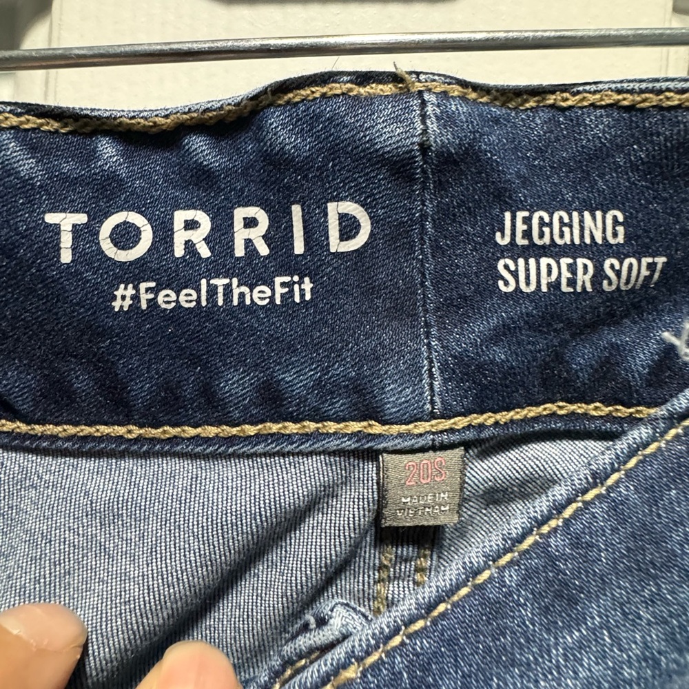 Torrid Dark Blue Distressed Skinny Jeans - Picture 3 of 3